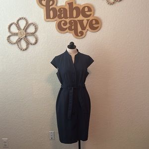 Calvin Klein Blue Full-front Button Dress